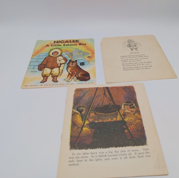 Nigalek A Little Eskimo Boy Book 1935 Cover Detached - Picture 2 of 2